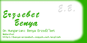 erzsebet benya business card